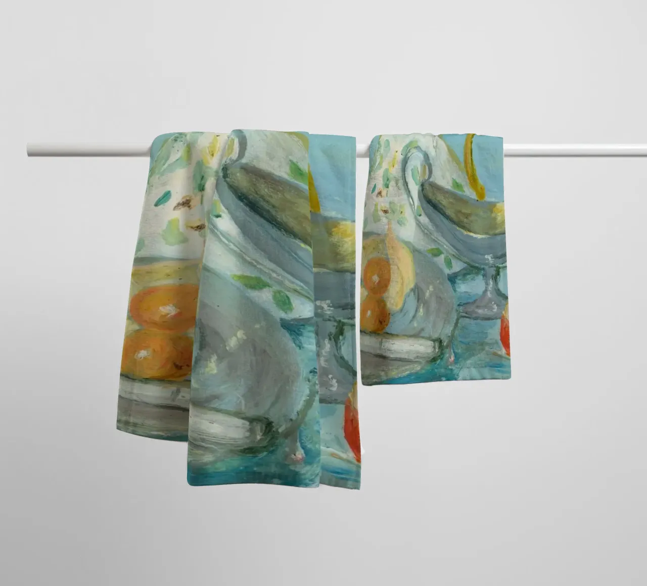 Still Life Teapot & Garlic - Expressive Kitchen Art towel by ClubArt