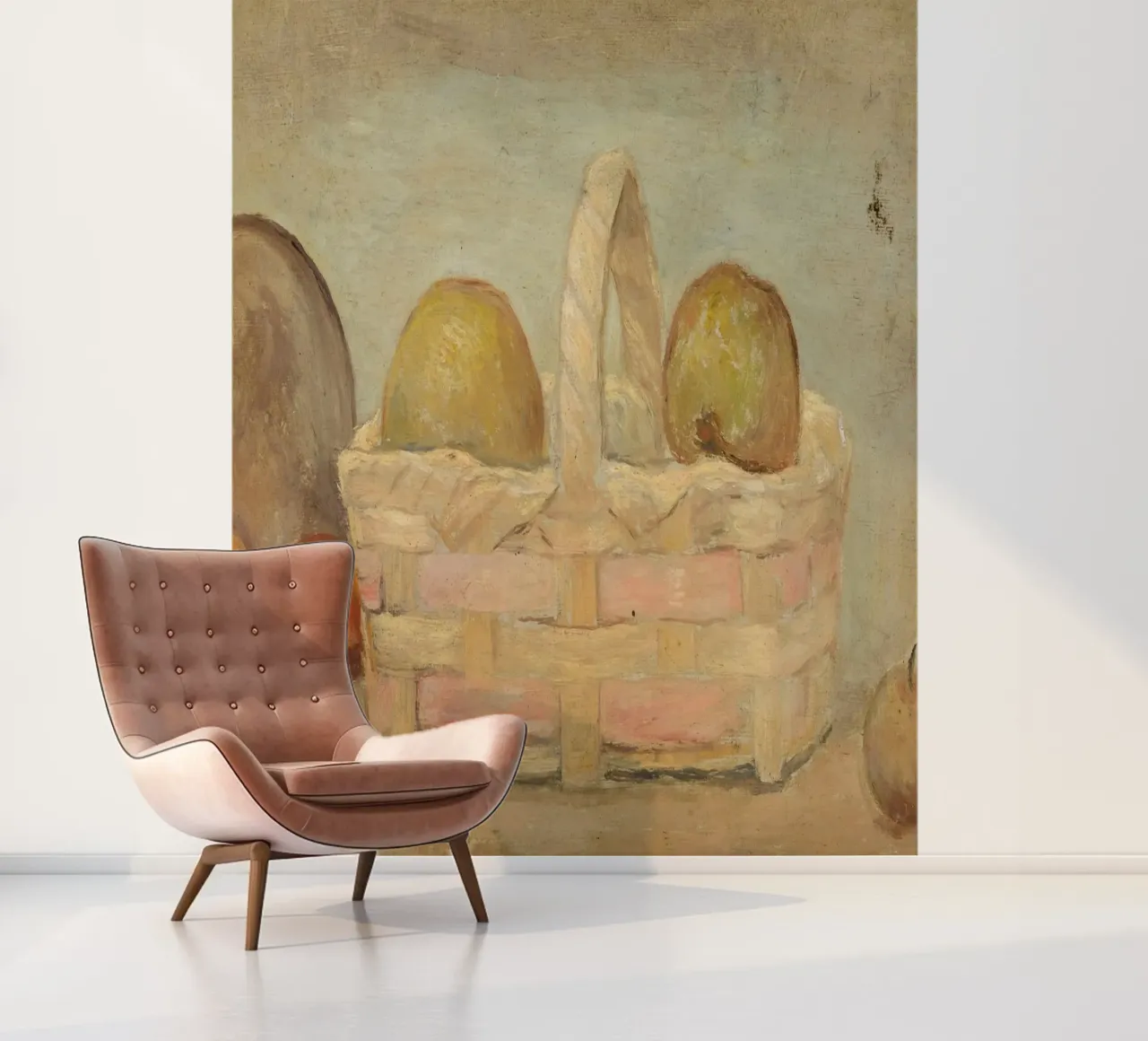 Makowski Nature morte corbeille de fruits - Peinture rustique papier peint photo de ClubArt