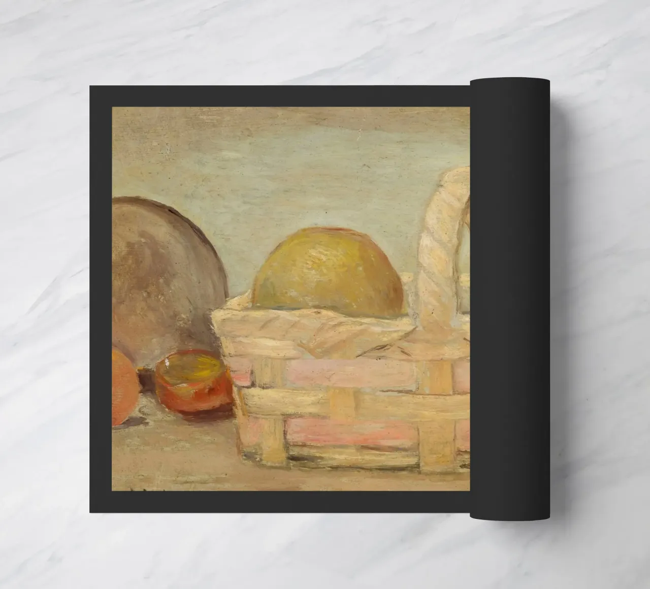Makowski Natura morta con cesto di frutta - Pittura rustica zerbino da ClubArt