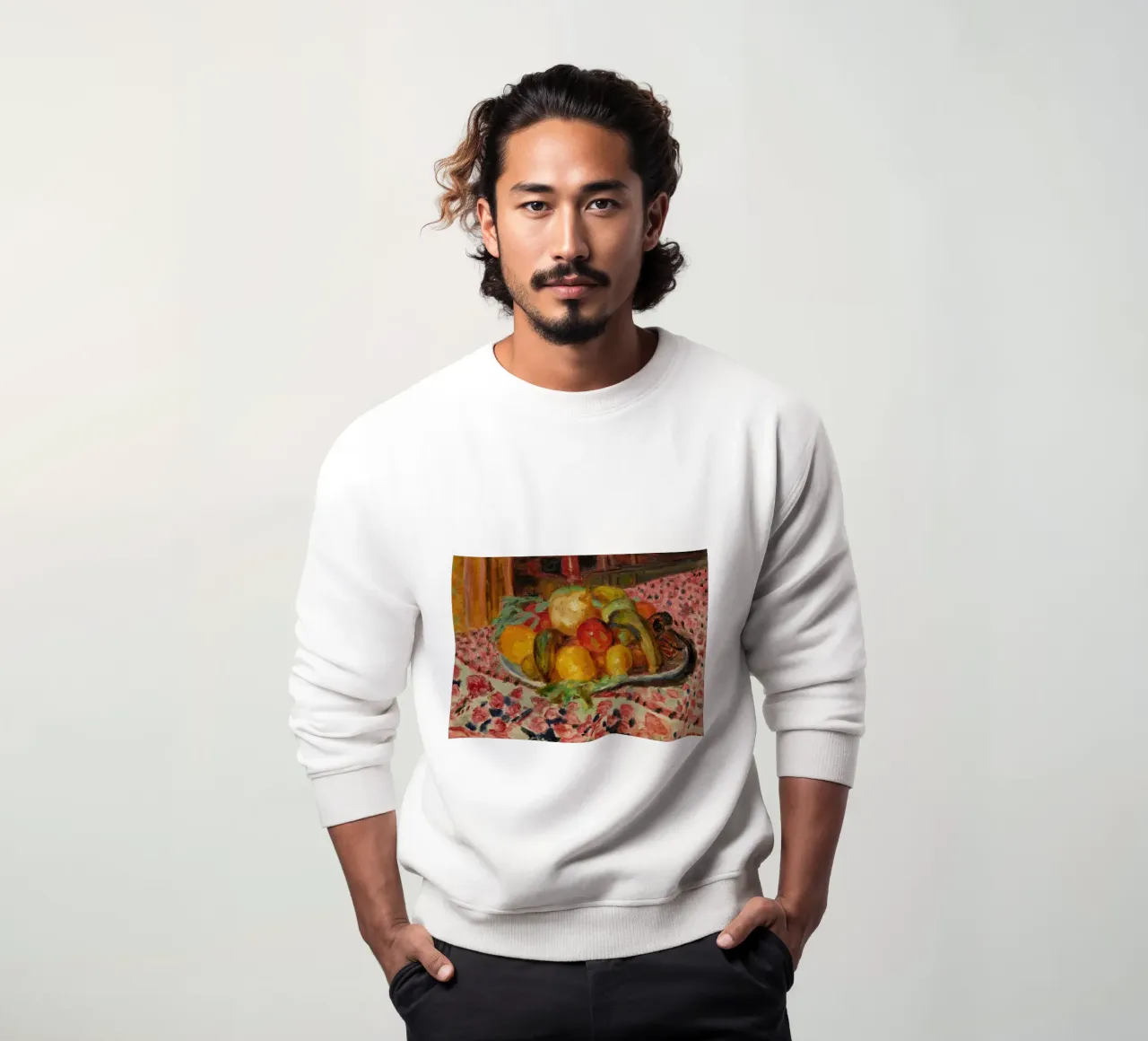 Piatto di frutta con natura morta - Pittura impressionista vivace felpa da ClubArt