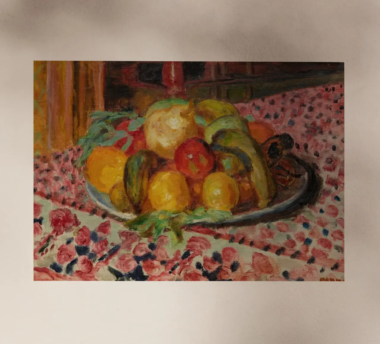 Piatto di frutta con natura morta - Pittura impressionista vivace pellicola backlit da ClubArt