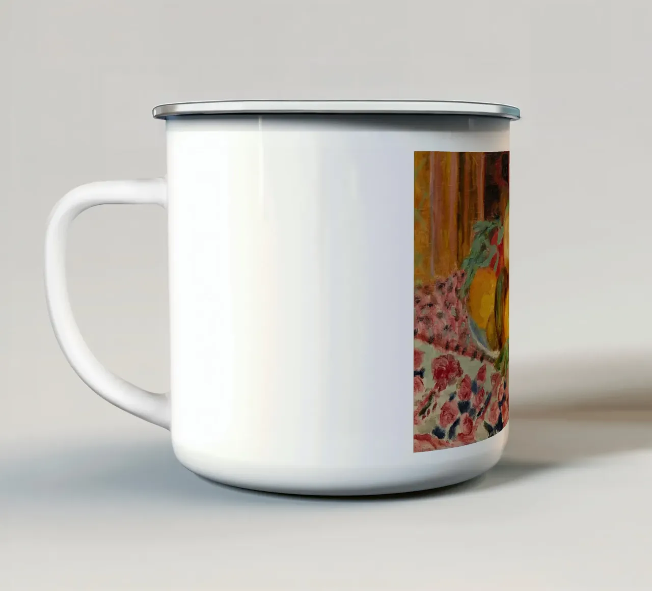 Piatto di frutta con natura morta - Pittura impressionista vivace tazza in smalto da ClubArt