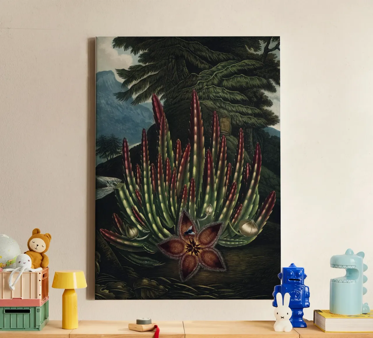 Vintage Thornton 2 Maggot Stapelia tela con Cornice a cassetta da Vintage Print Collection