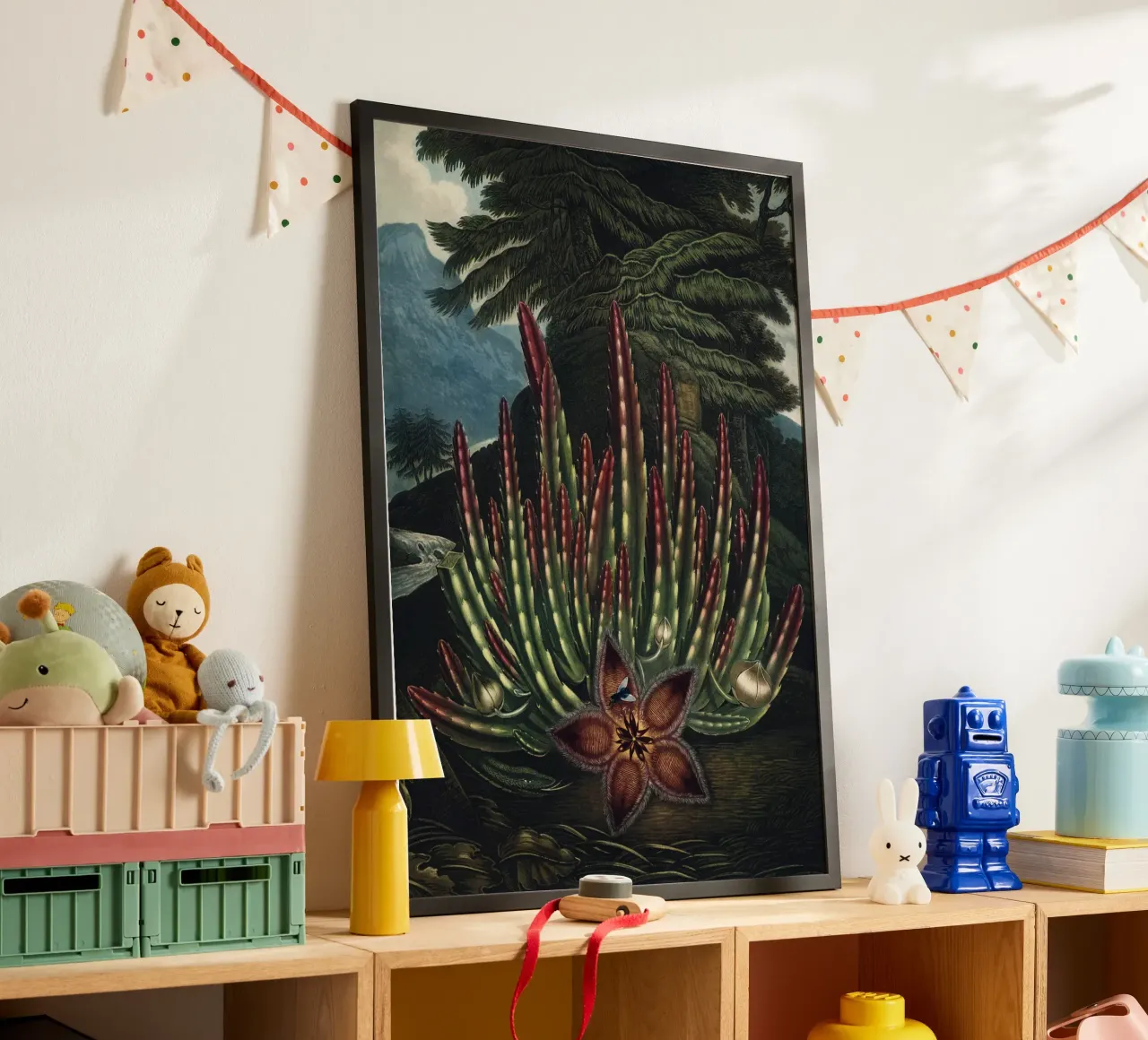 Vintage Thornton 2 Maggot Stapelia poster con telaio in alluminio da Vintage Print Collection