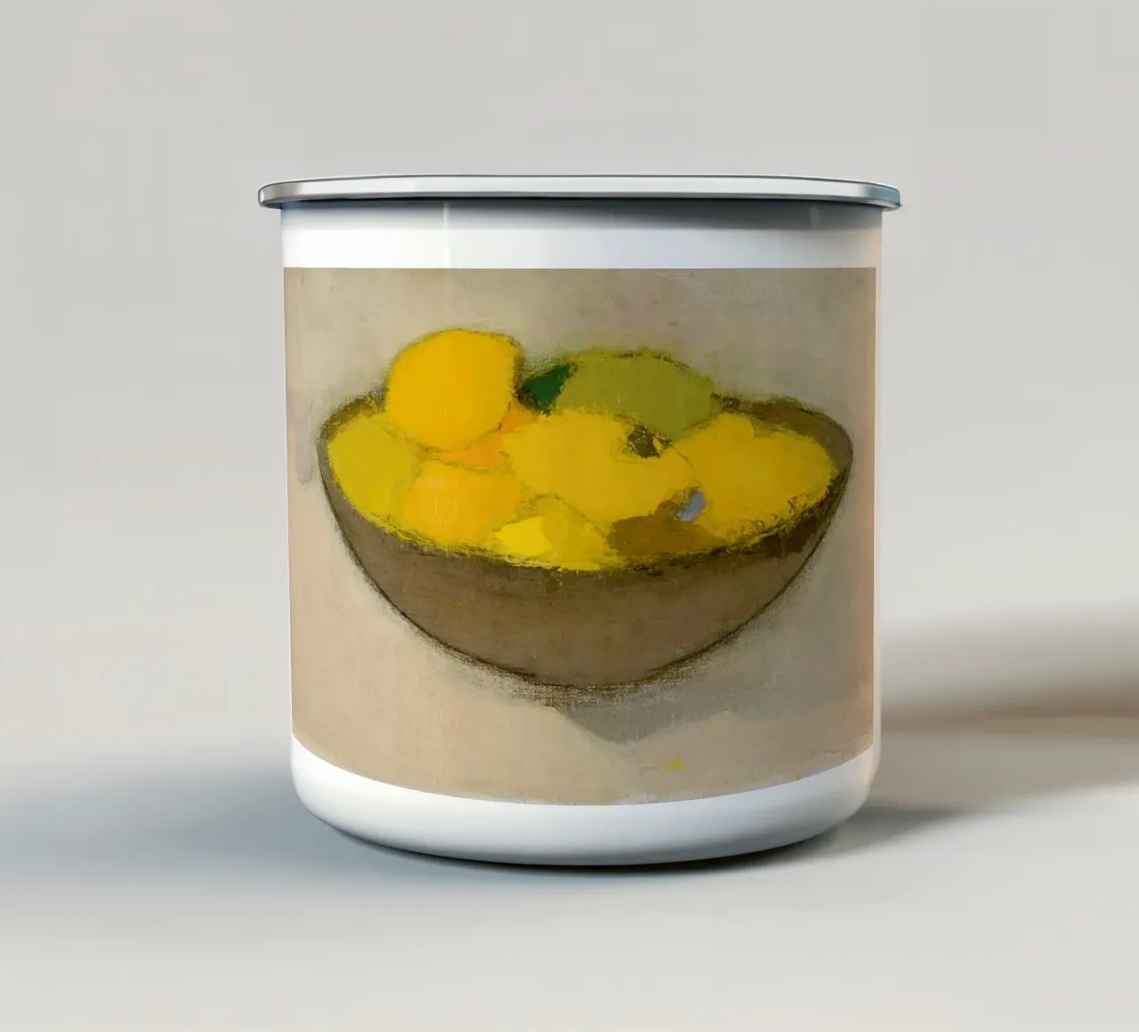 Ciotola per la frutta - Espressionismo astratto giallo tazza in smalto da ClubArt