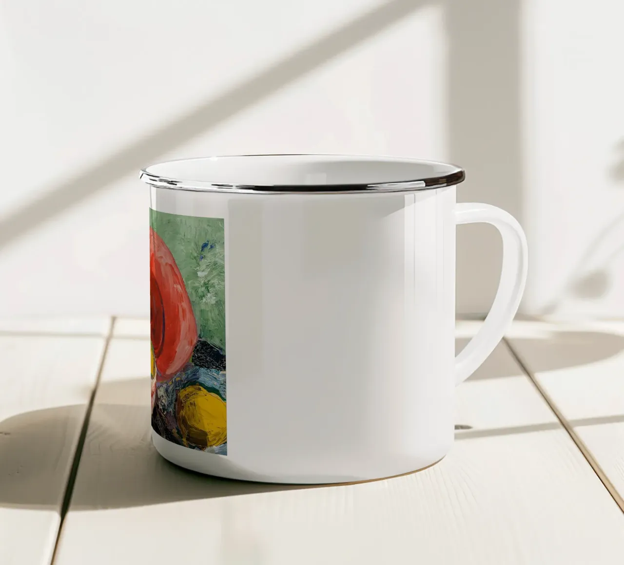 Fruitschaal & -kan - Expressieve moderne kunst emaille mok van ClubArt