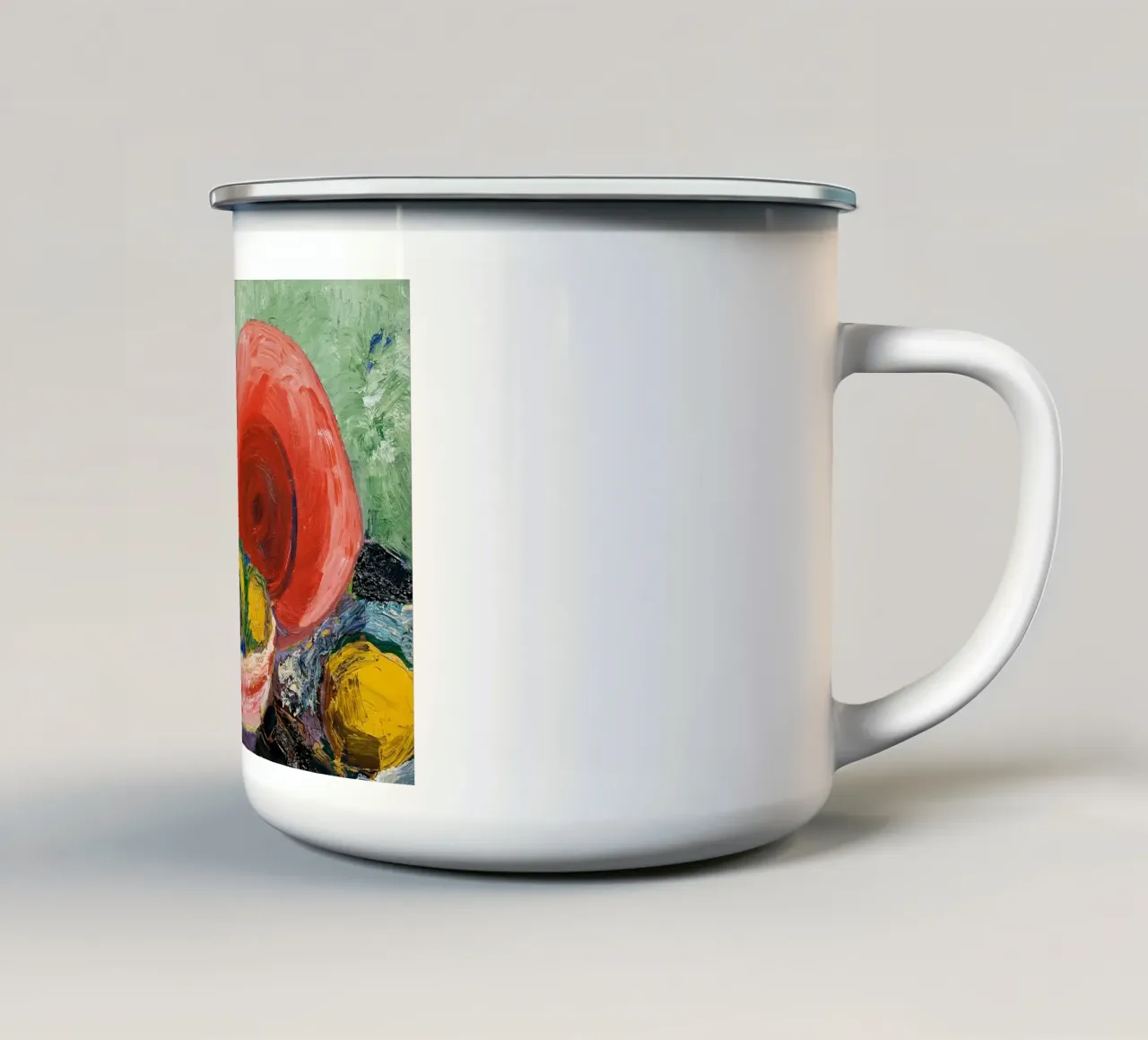 Fruitschaal & -kan - Expressieve moderne kunst emaille mok van ClubArt
