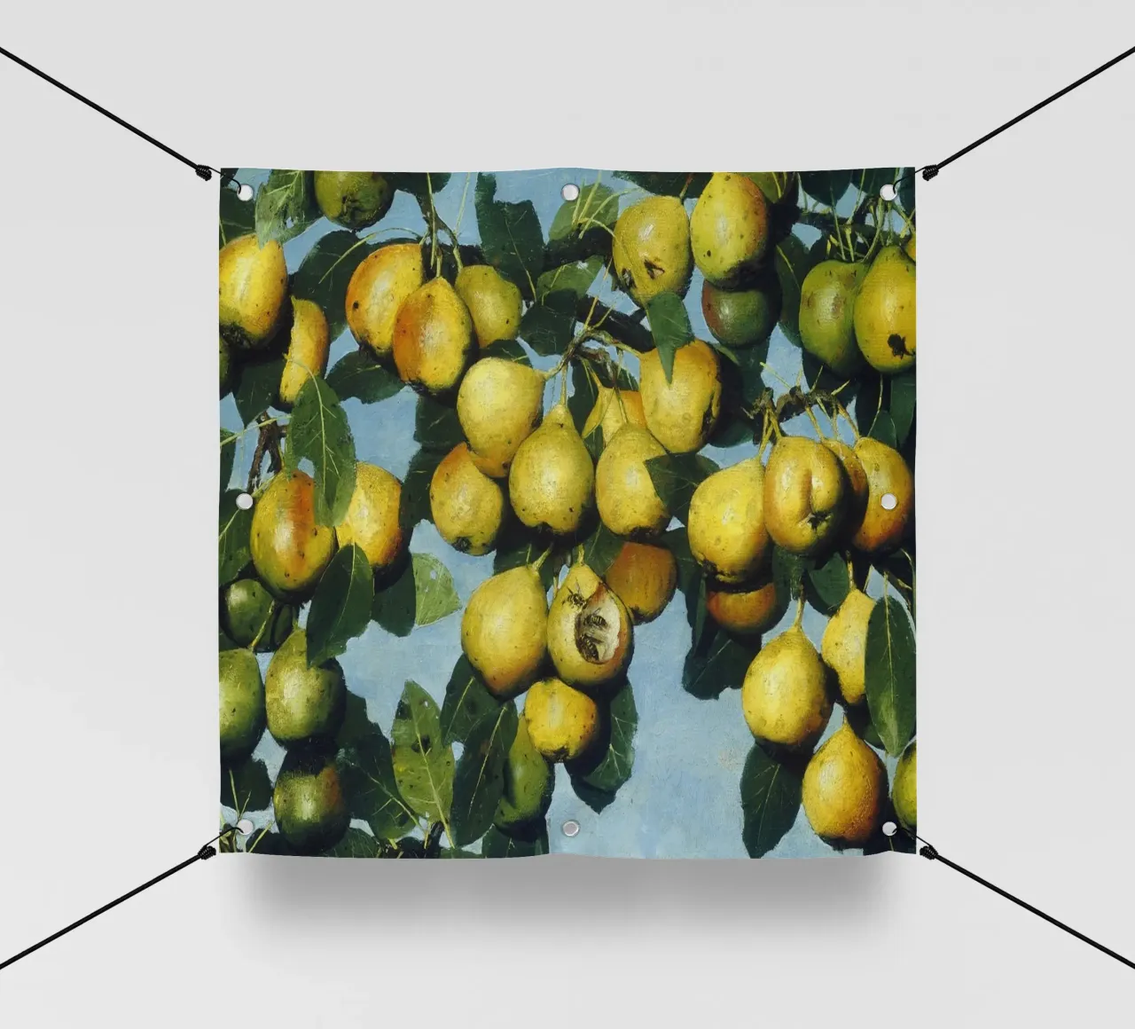 Pere Decker con vespe - Pittura realistica di un albero da frutta telo in pvc da ClubArt