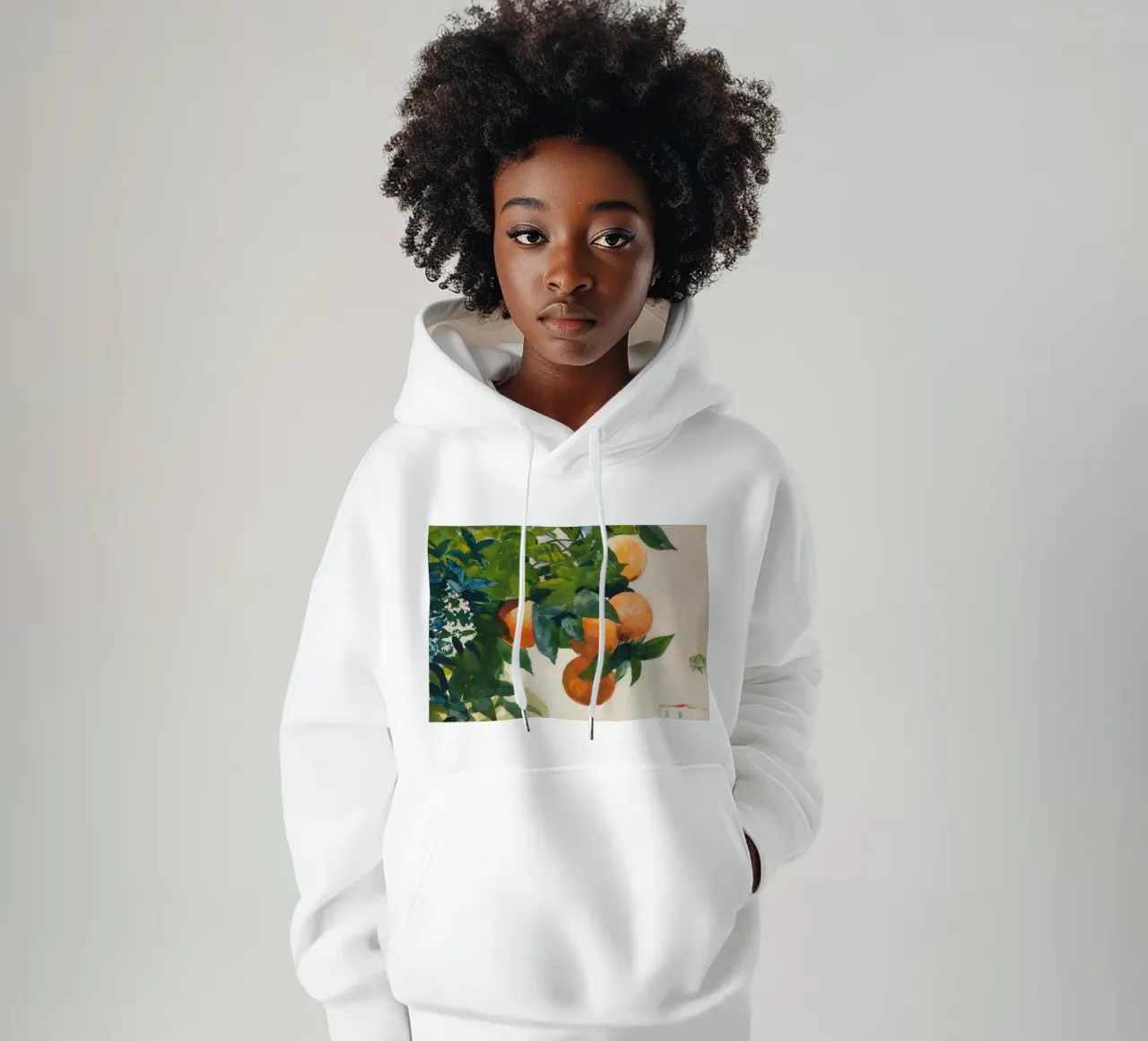 Acquerello sull'albero di arance - Frutta e fogliame impressionista felpa con cappuccio da ClubArt
