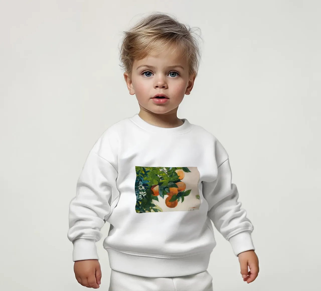 Acquerello sull'albero di arance - Frutta e fogliame impressionista felpa neonato da ClubArt