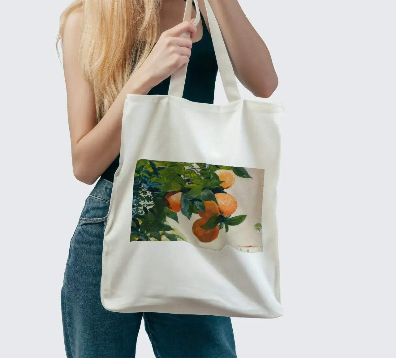 Acquerello sull'albero di arance - Frutta e fogliame impressionista borsa in juta da ClubArt