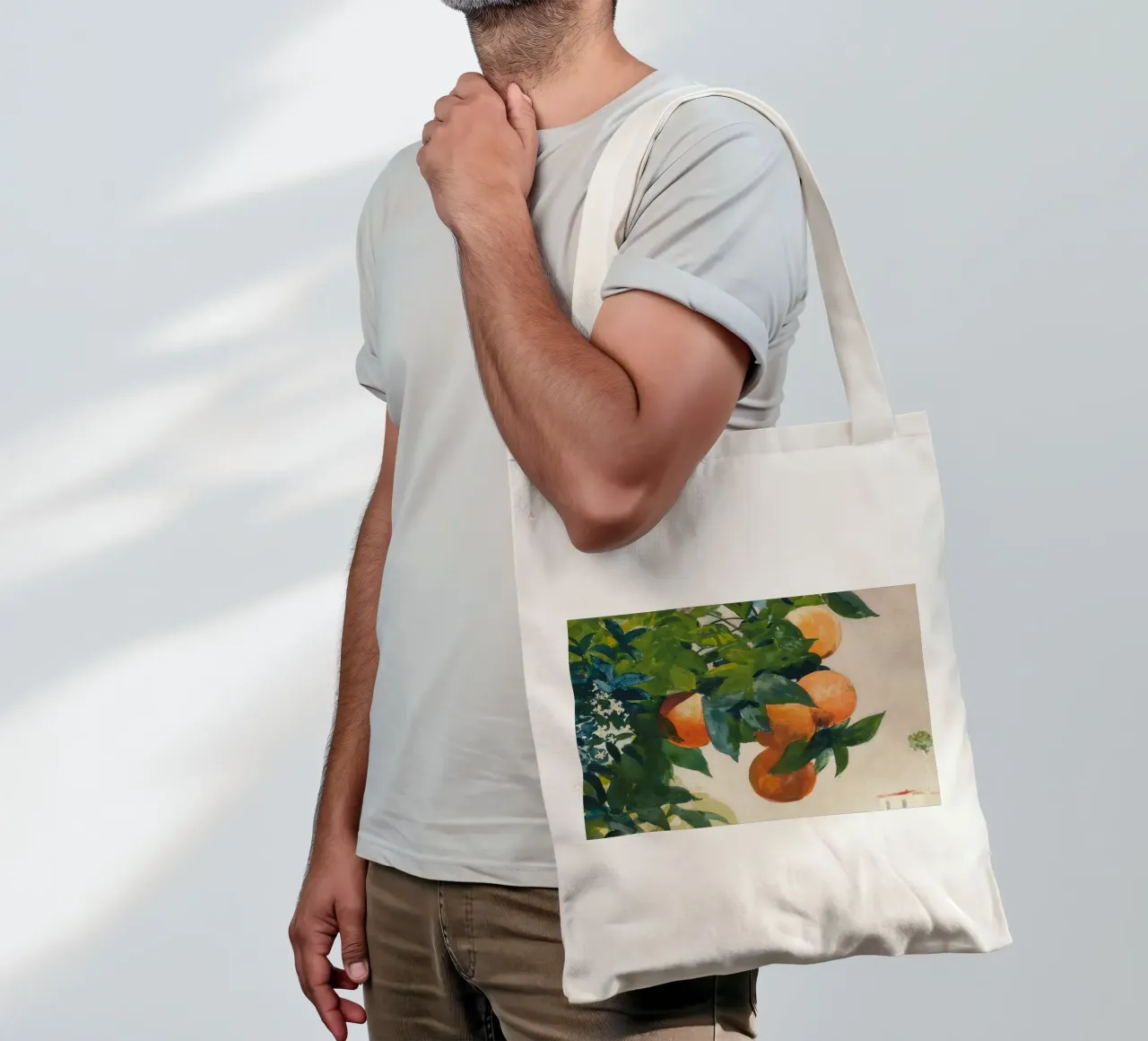 Acquerello sull'albero di arance - Frutta e fogliame impressionista borsa in juta da ClubArt
