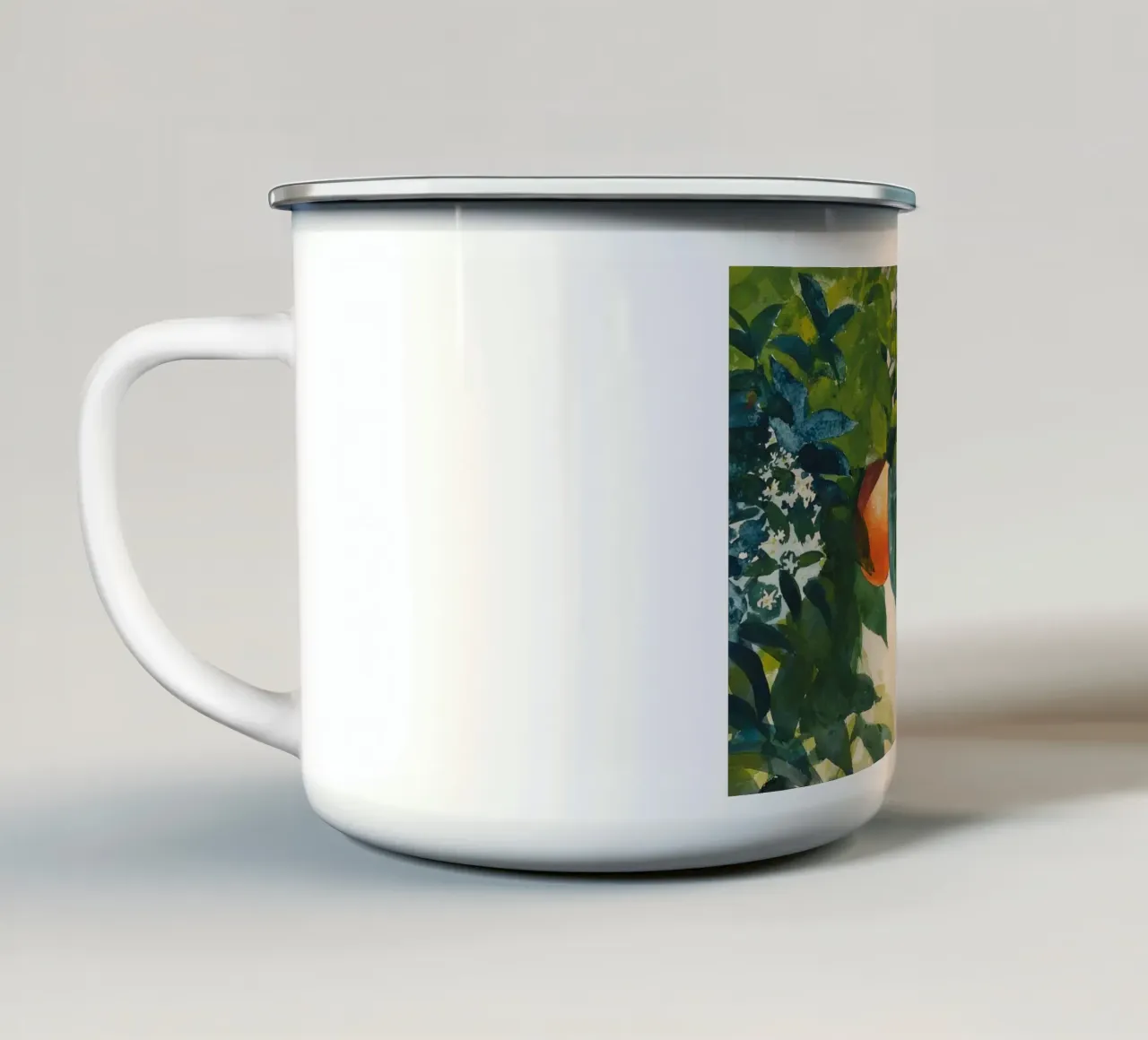 Acquerello sull'albero di arance - Frutta e fogliame impressionista tazza in smalto da ClubArt