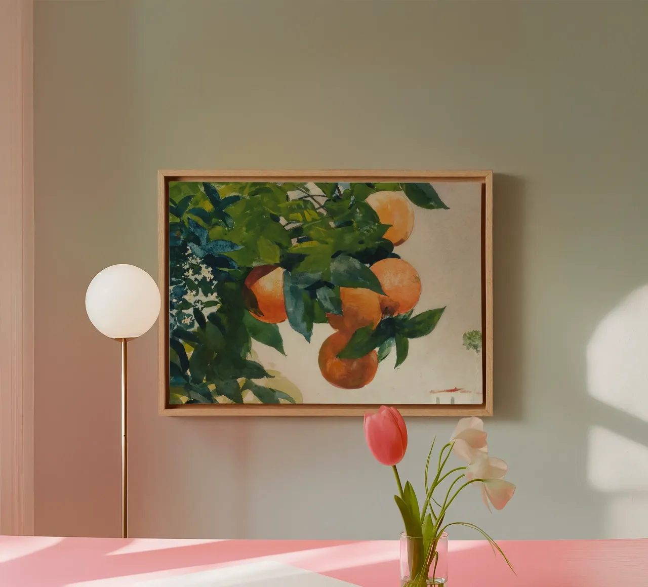 Orange Tree Watercolor - Impressionist Fruit & Foliage canvas by ClubArt
