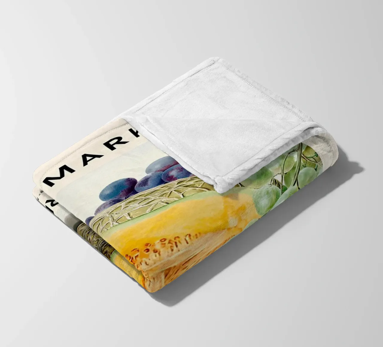 Mercato della frutta di Marbella - Poster botanico Melone e uva coperta in pile da ClubArt