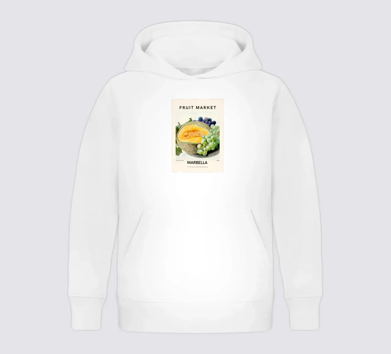 Mercato della frutta di Marbella - Poster botanico Melone e uva felpa bambino con cappuccio da ClubArt