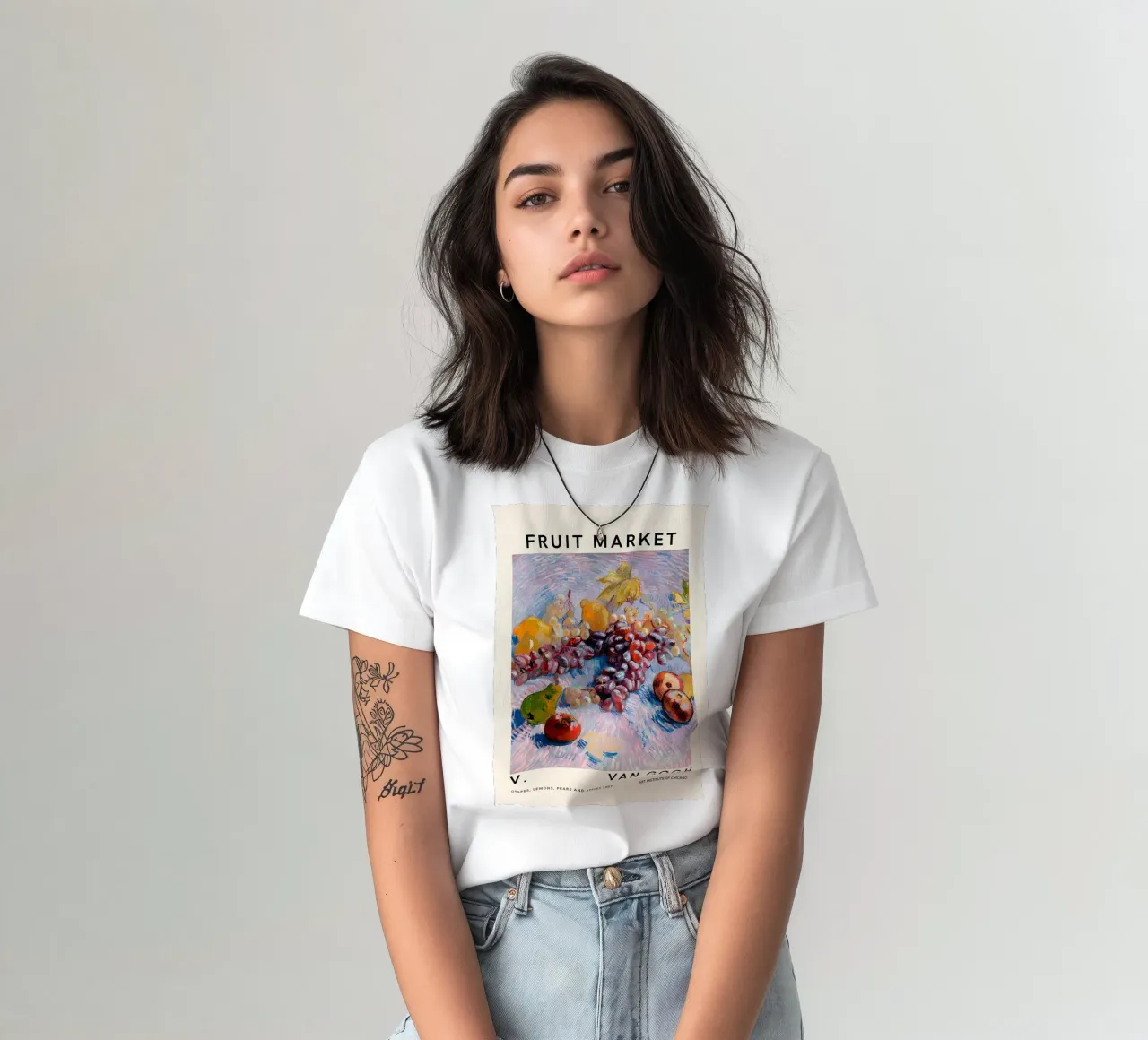 Van Gogh "Uva, limoni, pere, mele" Mercato della frutta t-shirt da ClubArt
