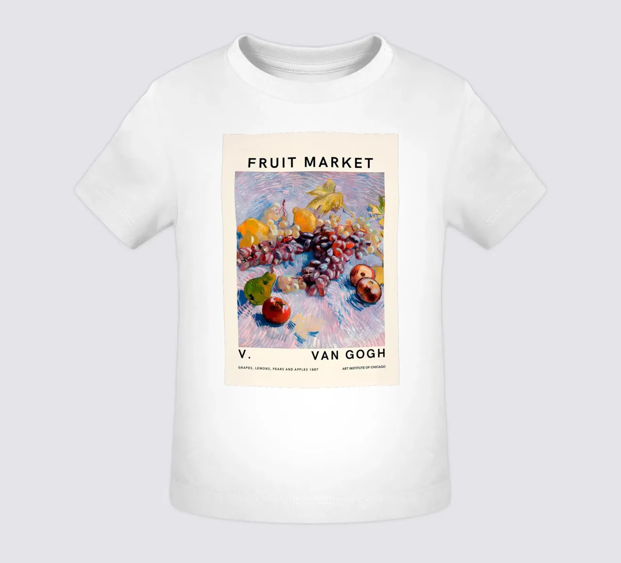Van Gogh "Uva, limoni, pere, mele" Mercato della frutta maglietta neonato da ClubArt