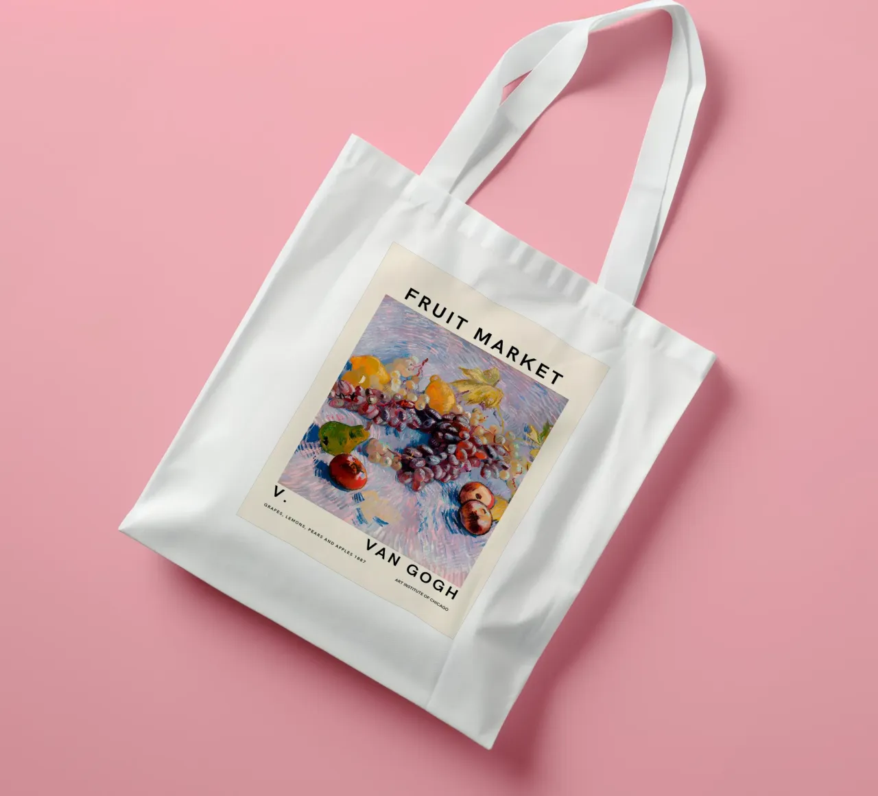 Van Gogh "Uva, limoni, pere, mele" Mercato della frutta borsa in juta da ClubArt