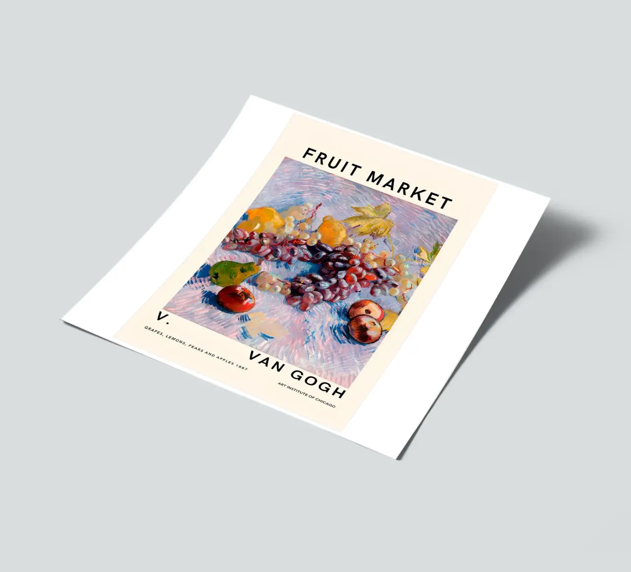 Van Gogh "Uva, limoni, pere, mele" Mercato della frutta foglio adesivo da ClubArt