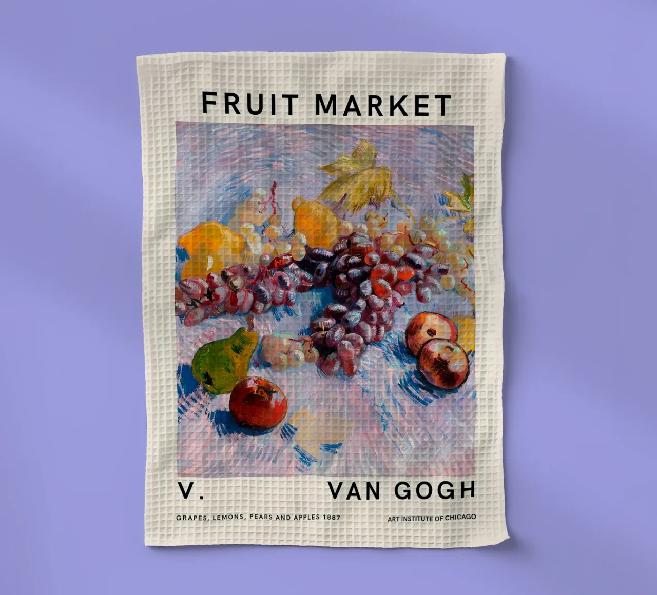 Van Gogh "Uva, limoni, pere, mele" Mercato della frutta canovaccio da cucina da ClubArt