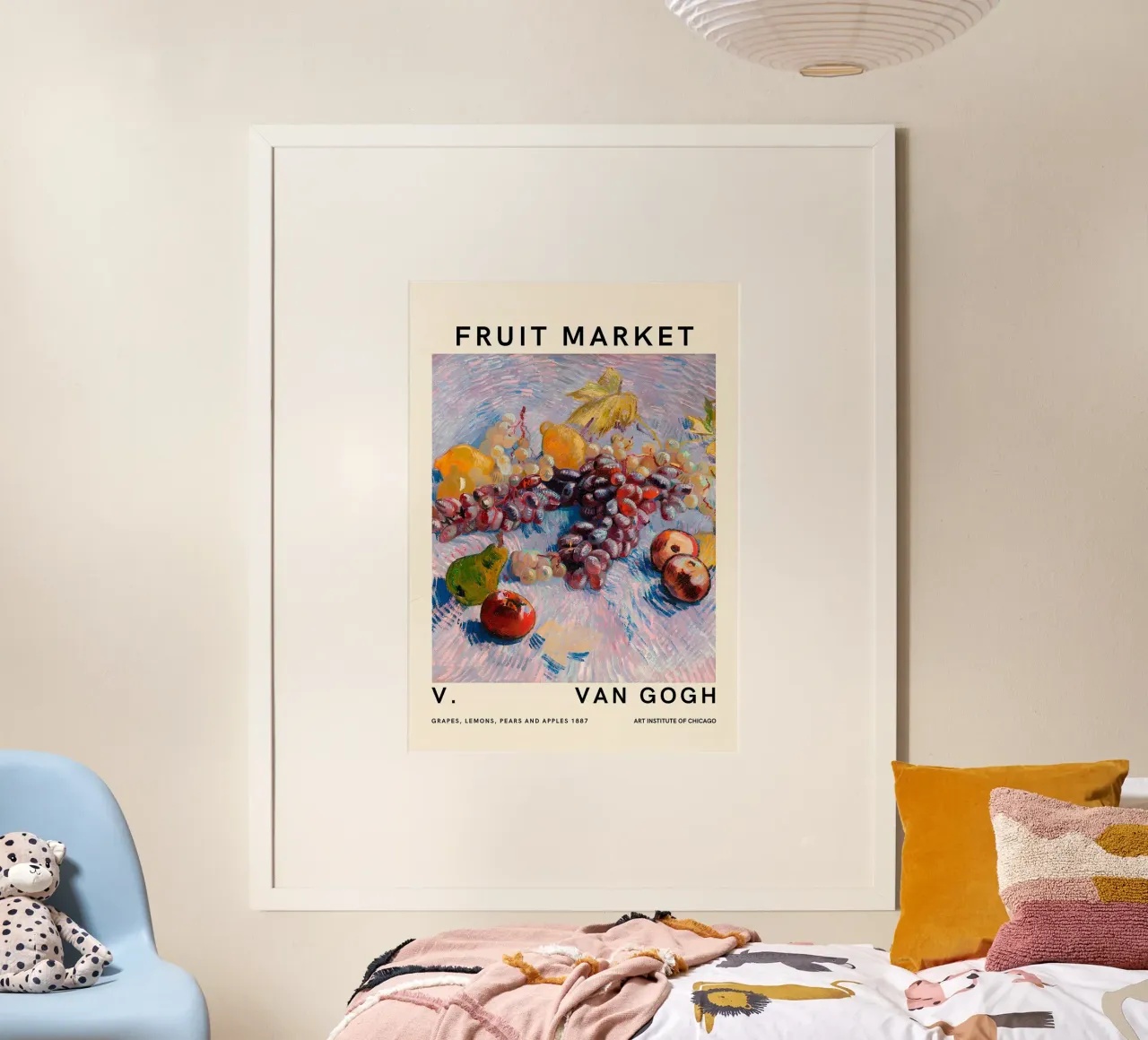 Van Gogh "Uva, limoni, pere, mele" Mercato della frutta carta hahnemühle da ClubArt