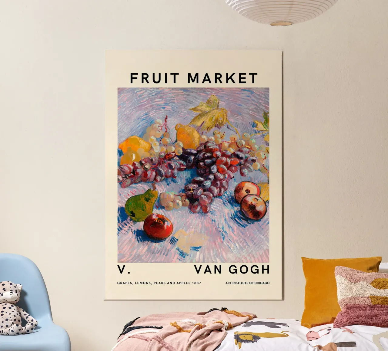 Van Gogh "Uva, limoni, pere, mele" Mercato della frutta carta hahnemühle da ClubArt