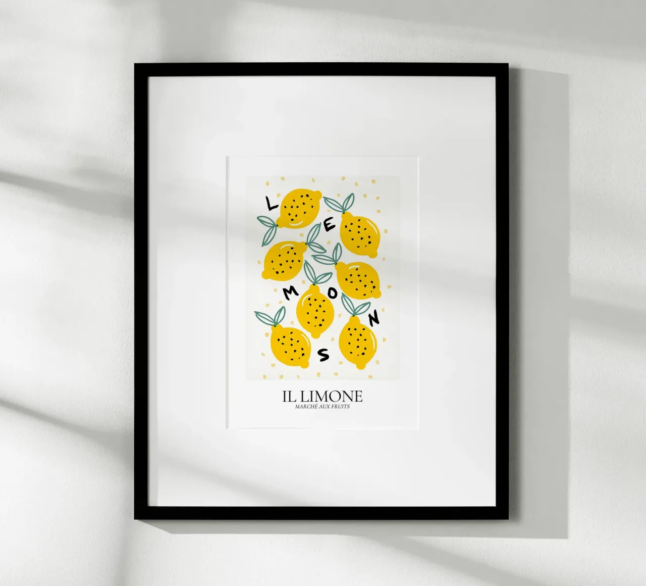 Il Limone - Poster Pop Art per il mercato dei limoni poster con telaio in alluminio da ClubArt