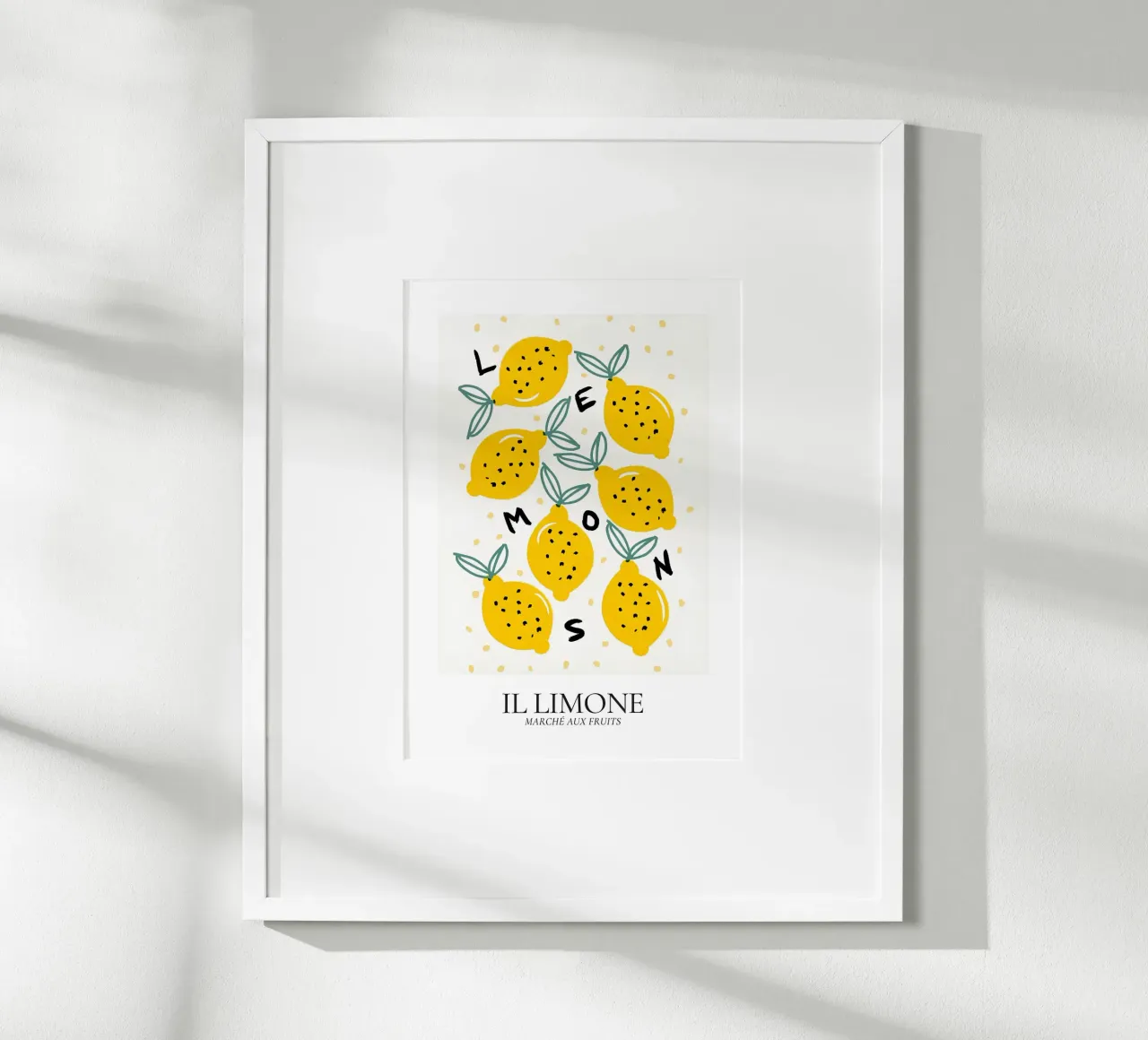 Il Limone - Poster Pop Art per il mercato dei limoni poster con telaio in alluminio da ClubArt