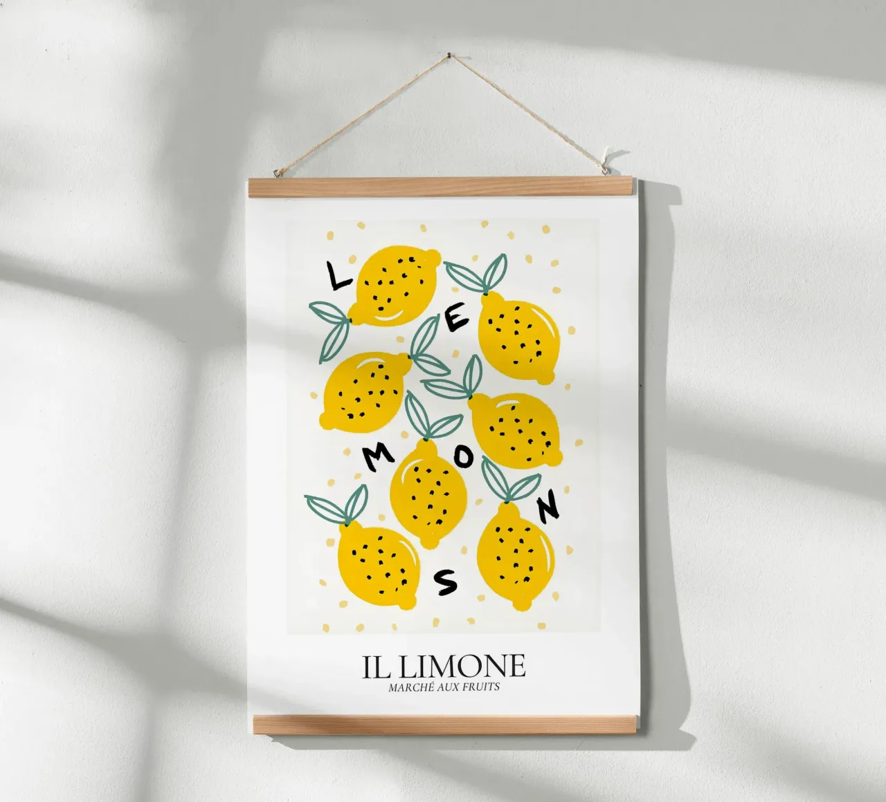 Il Limone - Poster Pop Art per il mercato dei limoni poster con telaio in alluminio da ClubArt