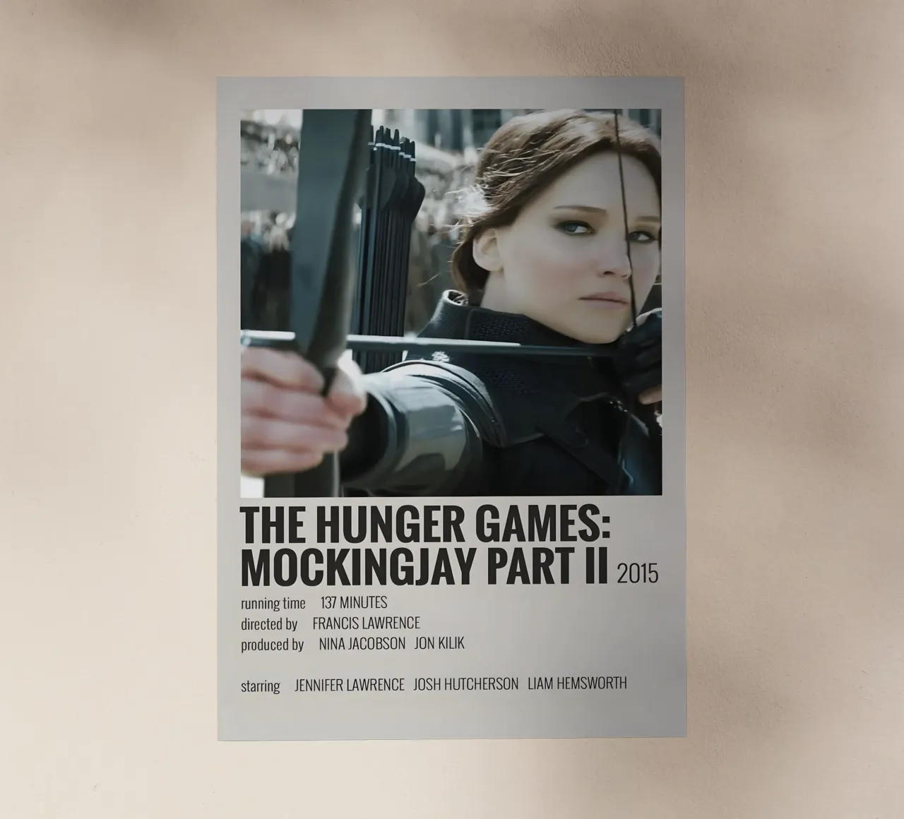 THE HUNGER GAMES MOCKINGJAY PART II 2015 pellicola backlit da MVFminimalist