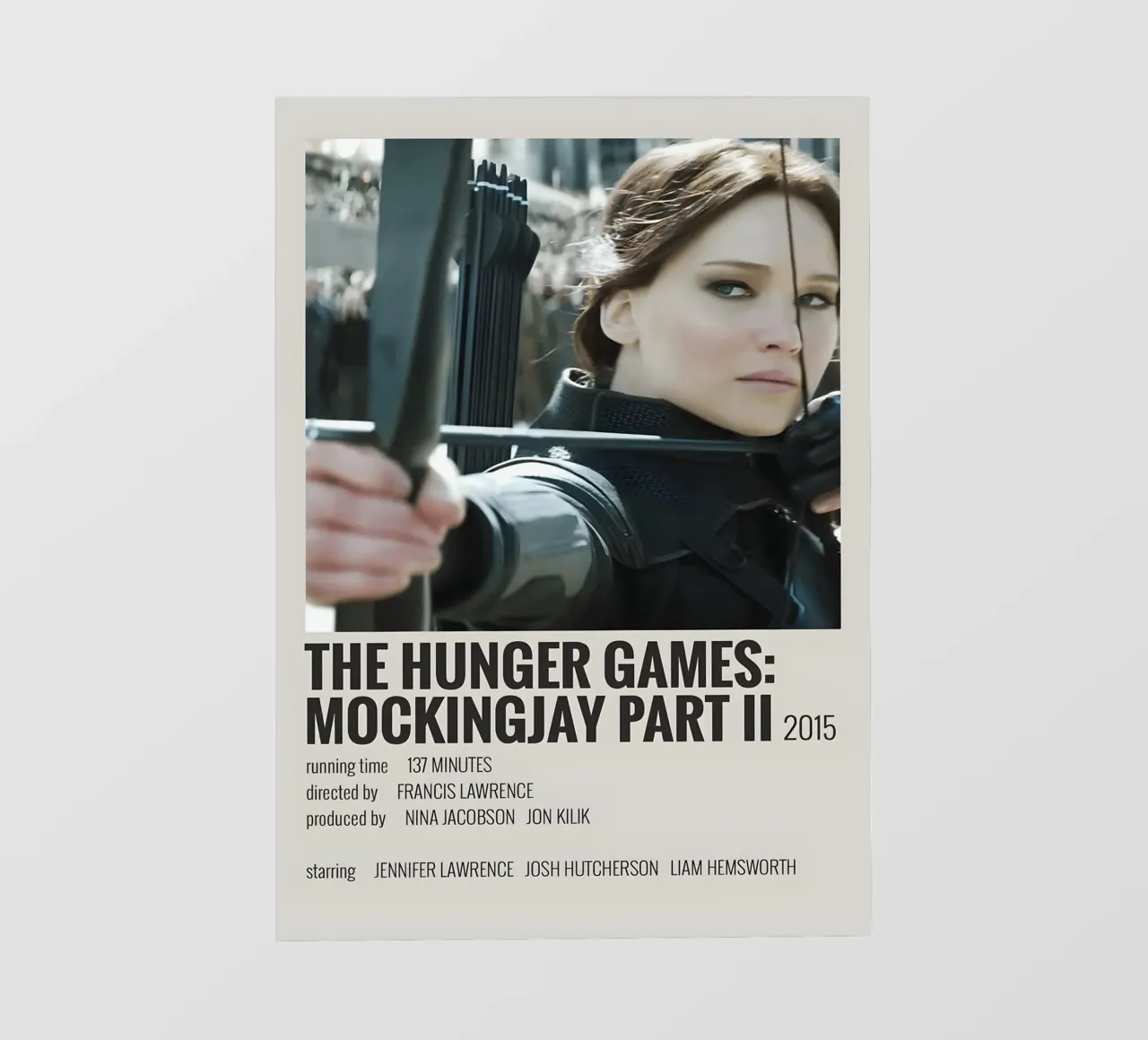 THE HUNGER GAMES MOCKINGJAY PART II 2015 pellicola backlit da MVFminimalist