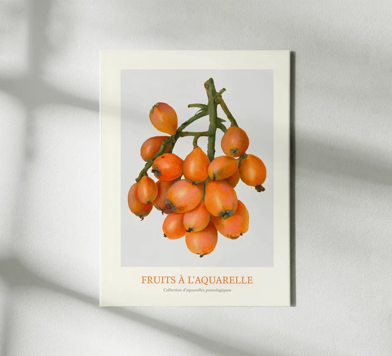Aquarel Fruits - Loquat Cluster Botanical Print canvas met Baklijst van ClubArt