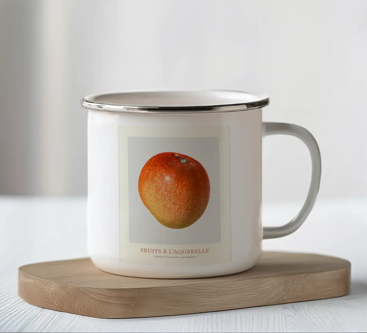 Aquarel Fruits - Rood & Geel Mango Botanical Print emaille mok van ClubArt