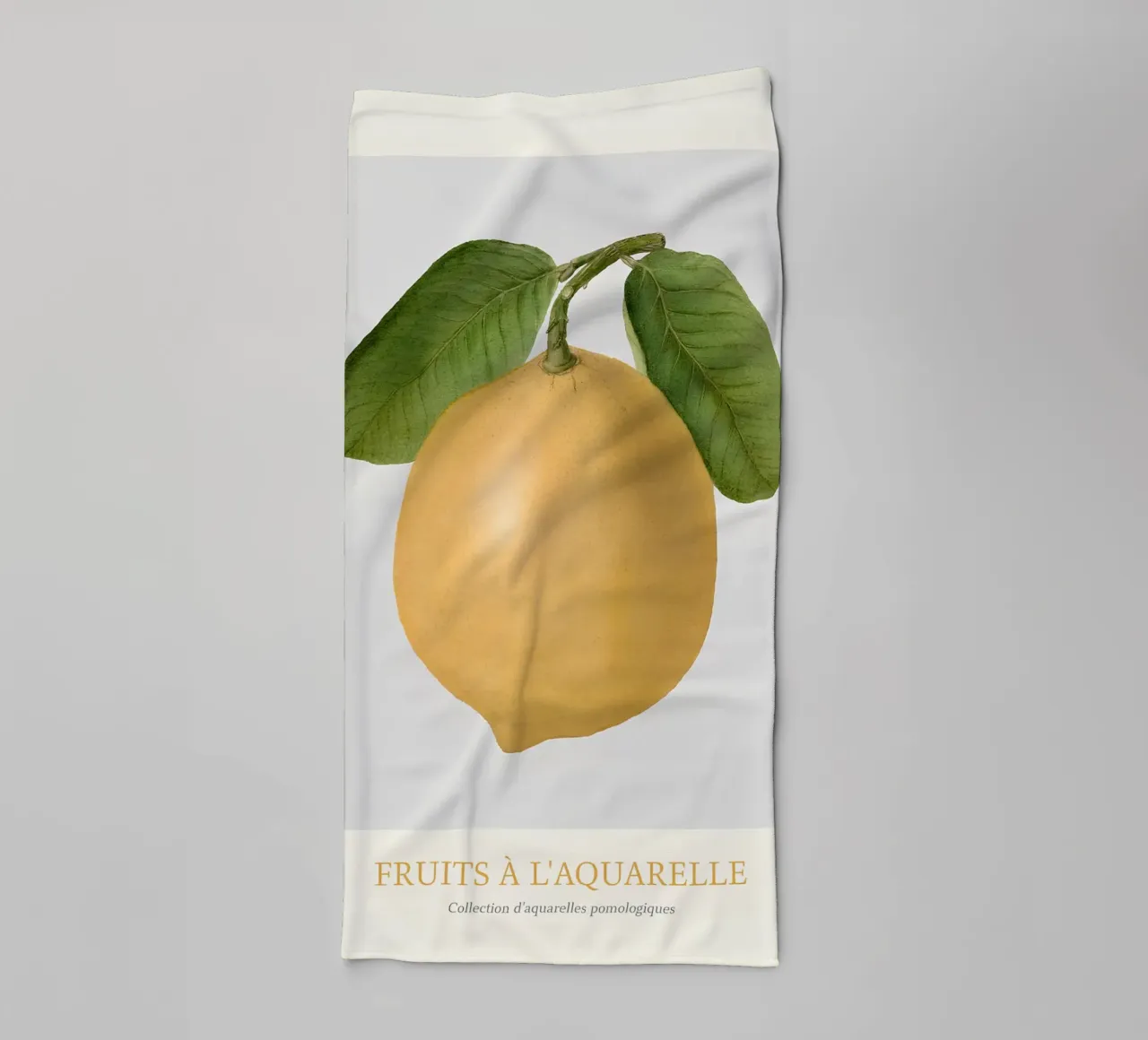 Aquarelle Früchte - Gelbe Zitrone Botanischer Kunstdruck Handtuch von ClubArt