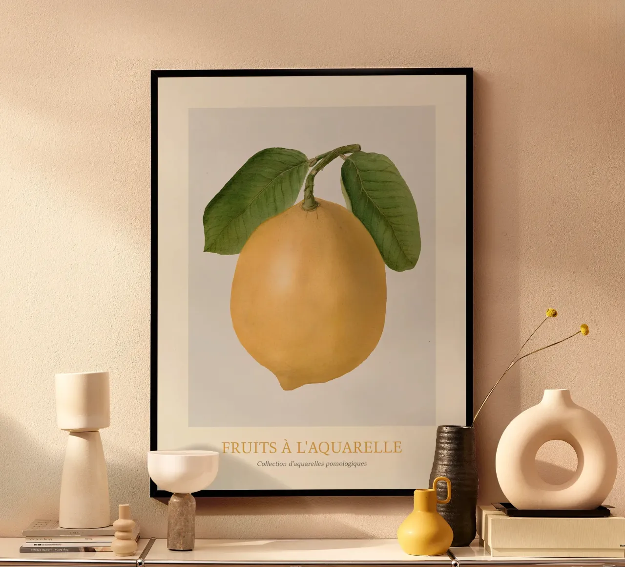 Aquarelle Früchte - Gelbe Zitrone Botanischer Kunstdruck Hahnemühle von ClubArt