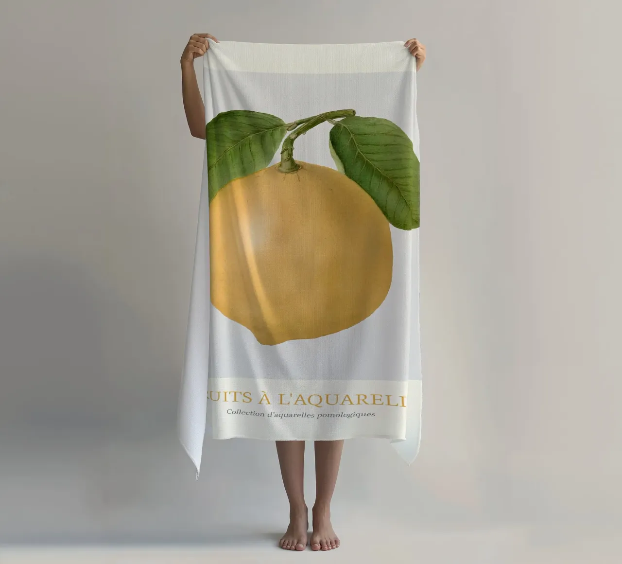 Aquarelle Früchte - Gelbe Zitrone Botanischer Kunstdruck Strandtuch von ClubArt