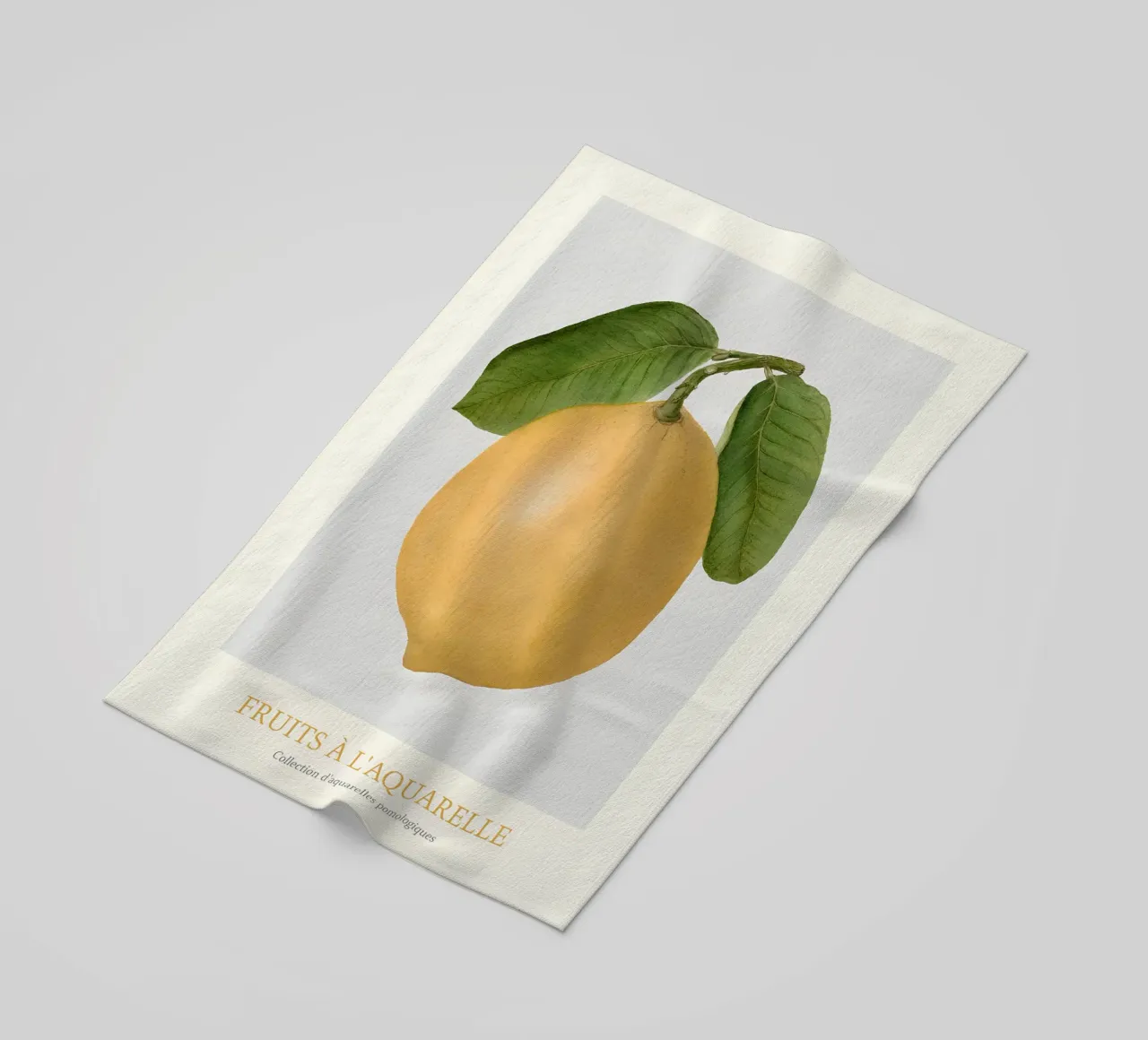 Aquarelle Früchte - Gelbe Zitrone Botanischer Kunstdruck Strandtuch von ClubArt