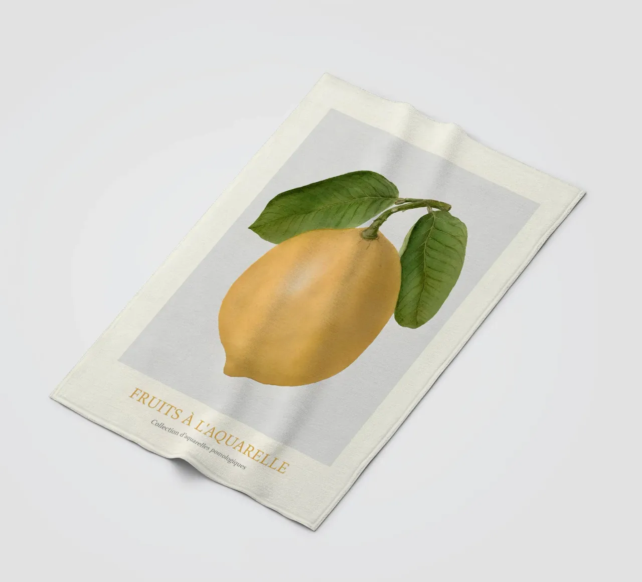 Aquarelle Früchte - Gelbe Zitrone Botanischer Kunstdruck Fleecedecke von ClubArt
