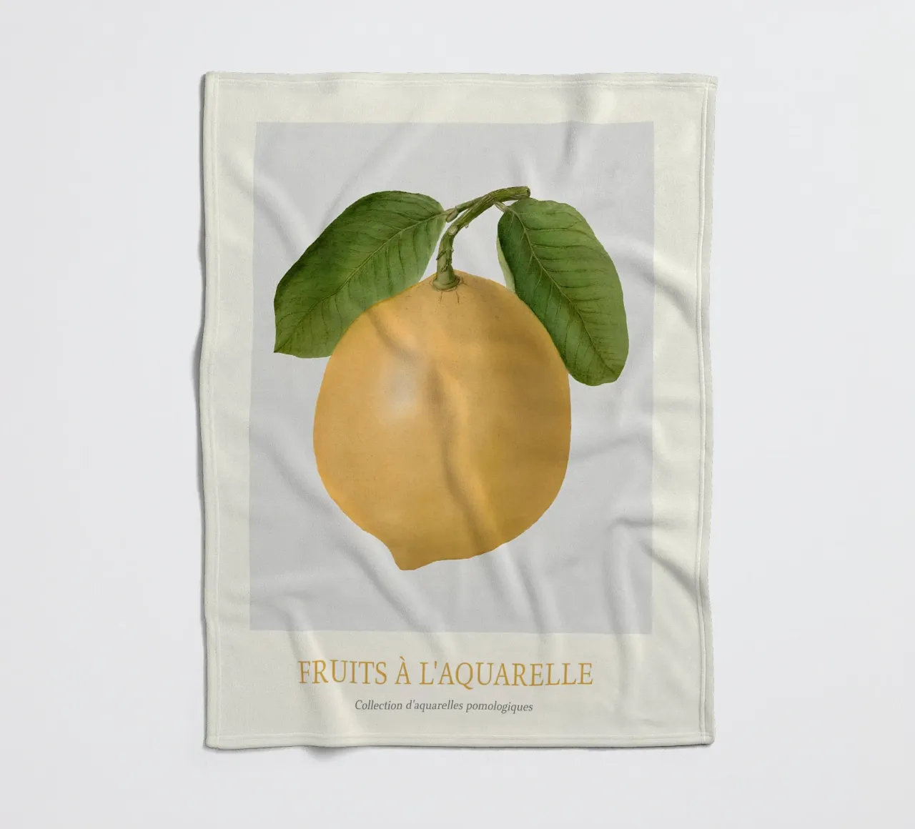Aquarelle Früchte - Gelbe Zitrone Botanischer Kunstdruck Fleecedecke von ClubArt