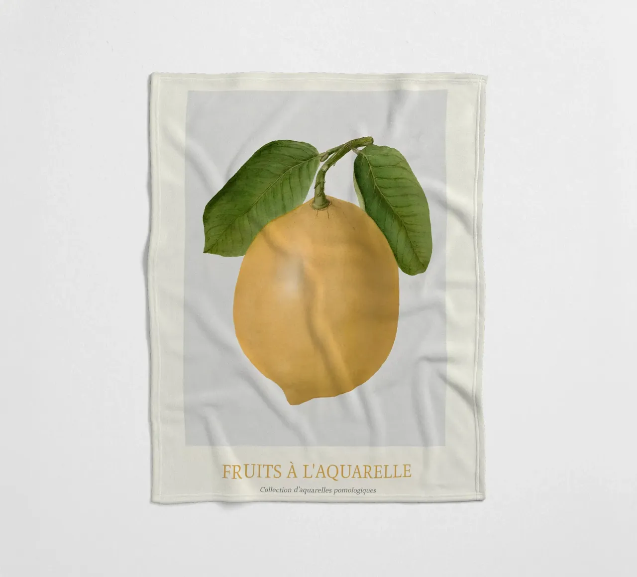 Aquarelle Früchte - Gelbe Zitrone Botanischer Kunstdruck Fleecedecke von ClubArt