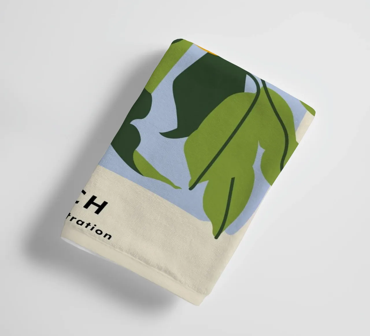 Pfirsich-Frucht-Zweig - Minimalistischer botanischer Kunstdruck Handtuch von ClubArt