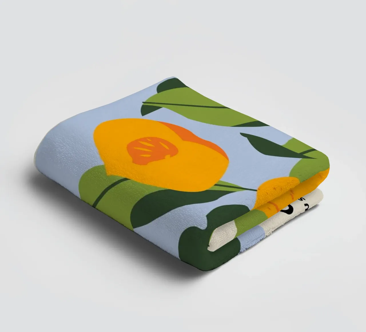 Pfirsich-Frucht-Zweig - Minimalistischer botanischer Kunstdruck Handtuch von ClubArt