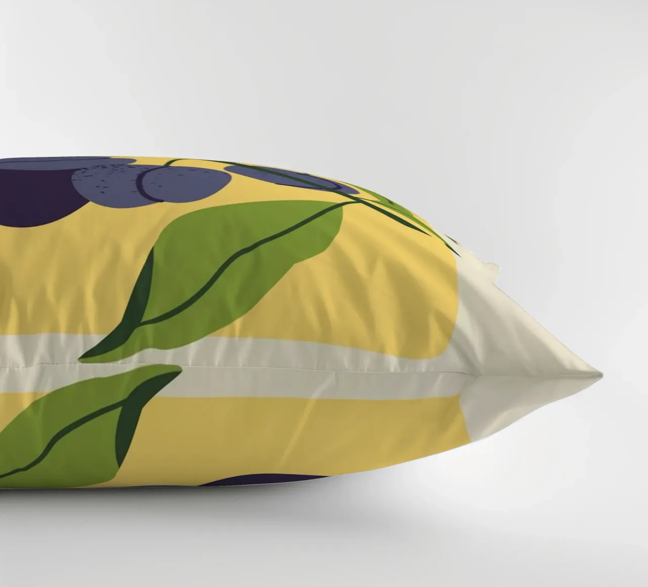Plum Fruit Branch - Minimalist Botanical Art Print decorative cushion by ClubArt