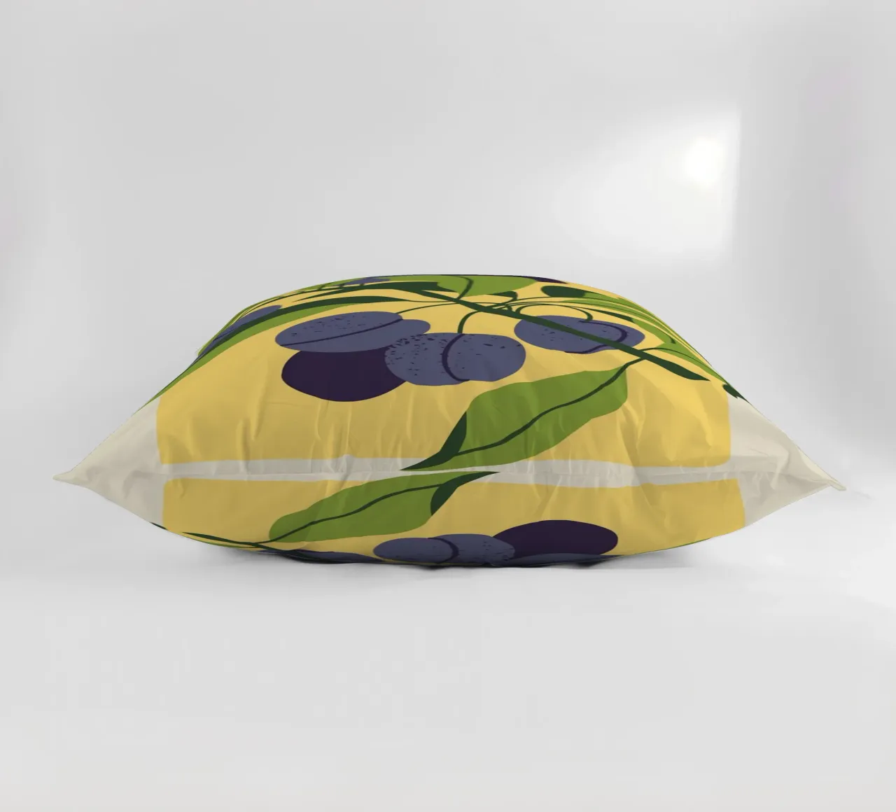 Plum Fruit Branch - Minimalist Botanical Art Print decorative cushion by ClubArt