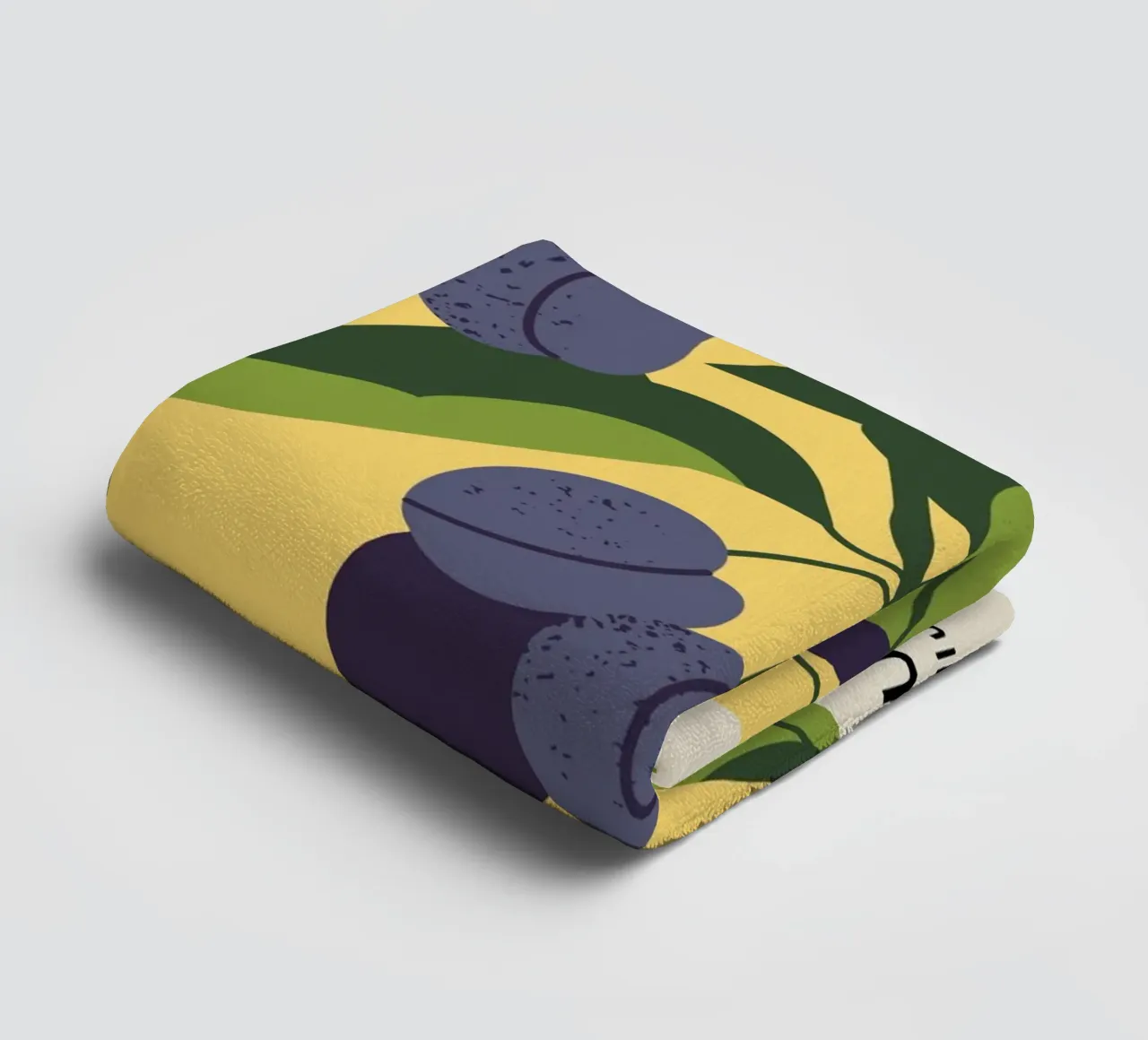 Plum Fruit Branch - Minimalist Botanical Art Print towel by ClubArt