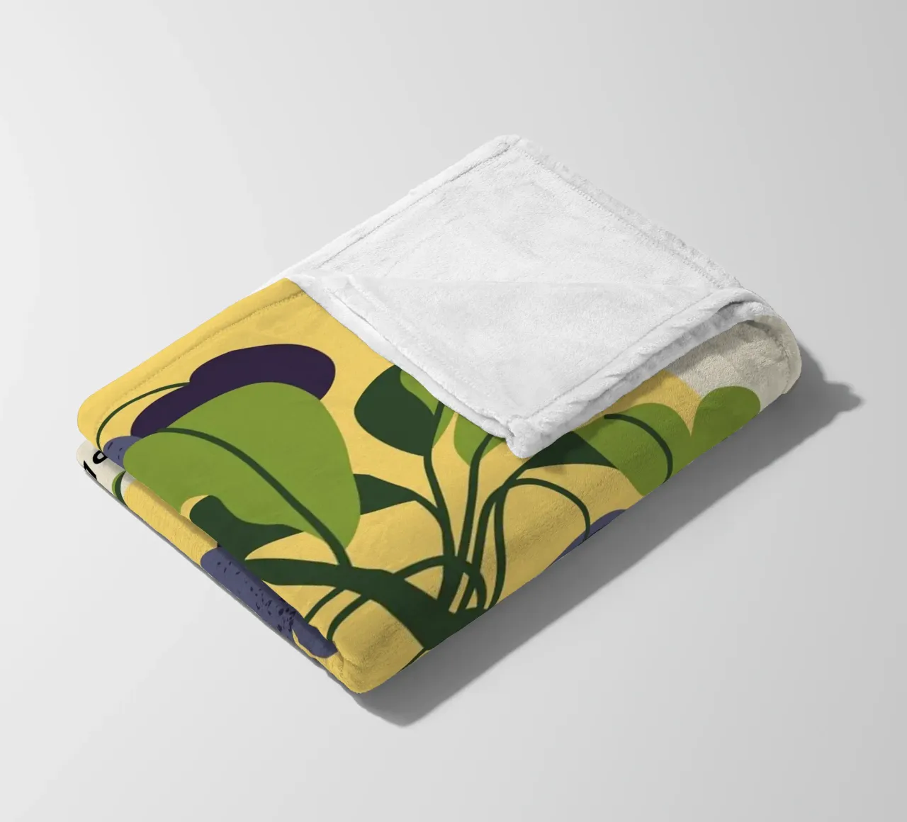 Pflaumenfrucht-Zweig - Minimalistischer botanischer Kunstdruck Fleecedecke von ClubArt