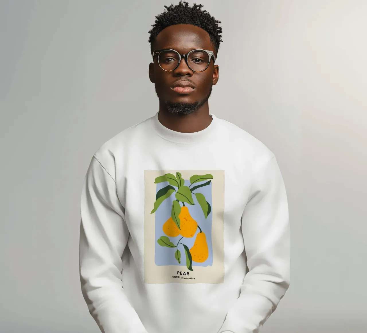 Pear Fruit Branch - Minimalist Botanical Art Print sweatshirt by ClubArt