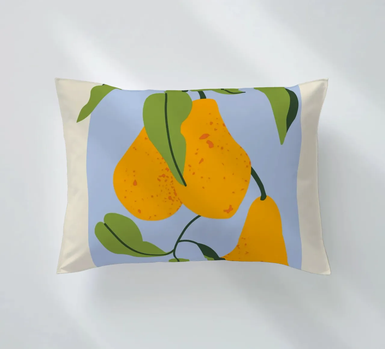 Pear Fruit Branch - Minimalist Botanical Art Print decorative cushion by ClubArt