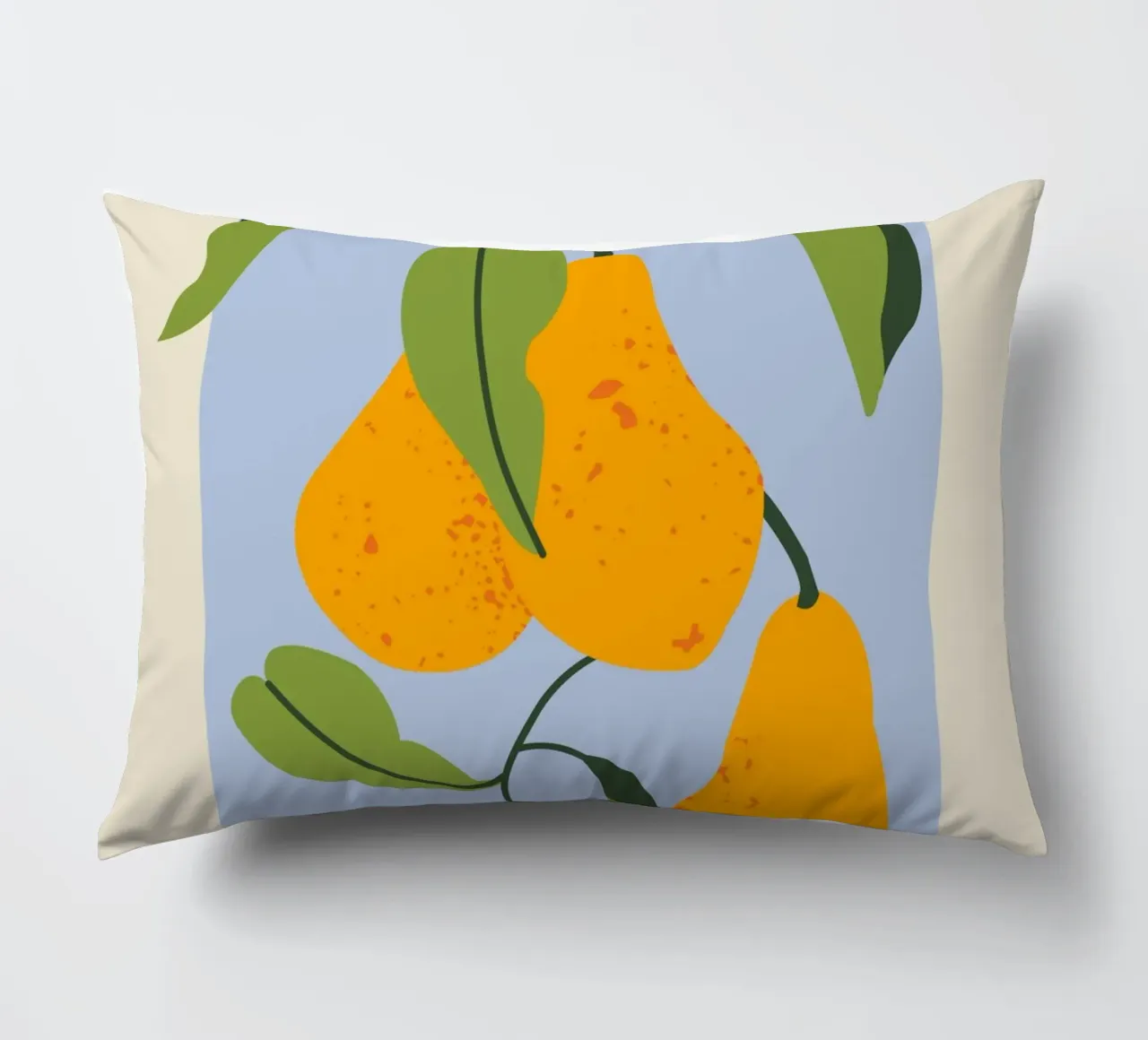 Pear Fruit Branch - Minimalist Botanical Art Print decorative cushion by ClubArt